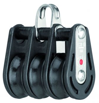 Sprenger Block Bügel 8mm Schot mit 3 Kunstoffrollen