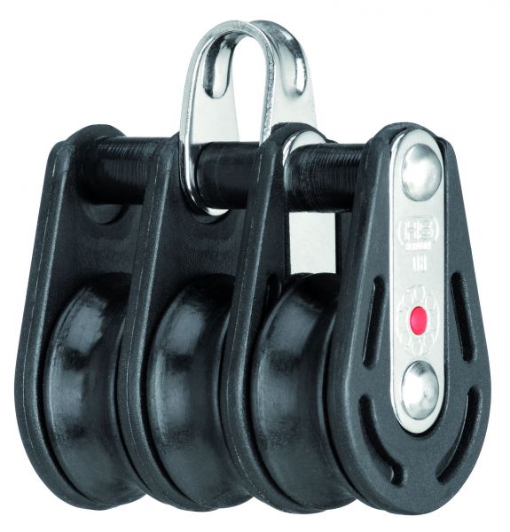 Sprenger Block Bügel 8mm Schot mit 3 Kunstoffrollen